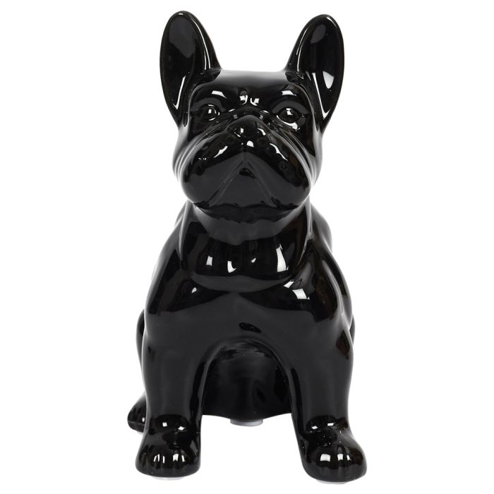 Bulldog cerámico negro 20cm 2