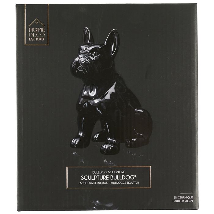 Bulldog cerámico negro 20cm 3