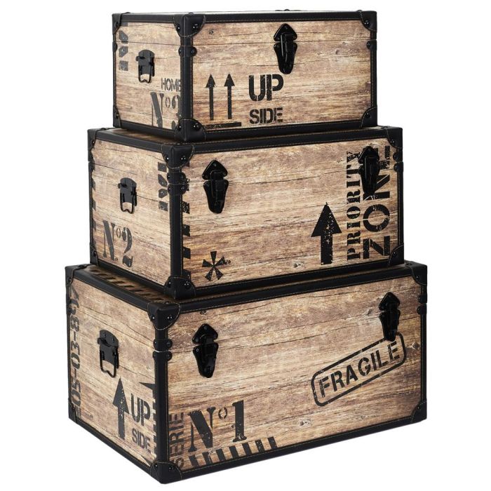 Juego De 3 Cajas-Baul Industrial Home Deco Factory