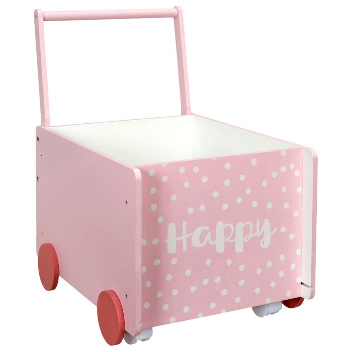 Carrito de almacenaje infantil rosa