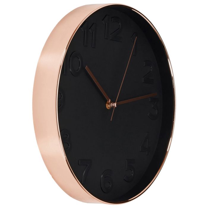 Reloj redondo 30.5cm negro cobreado 4