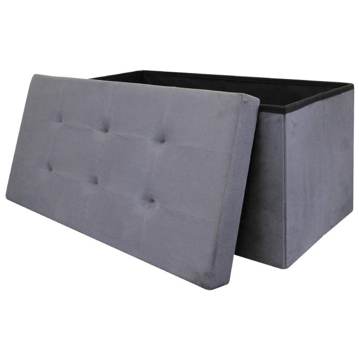 Banco-Puf Plegable Gris Oscuro Home Deco Factory