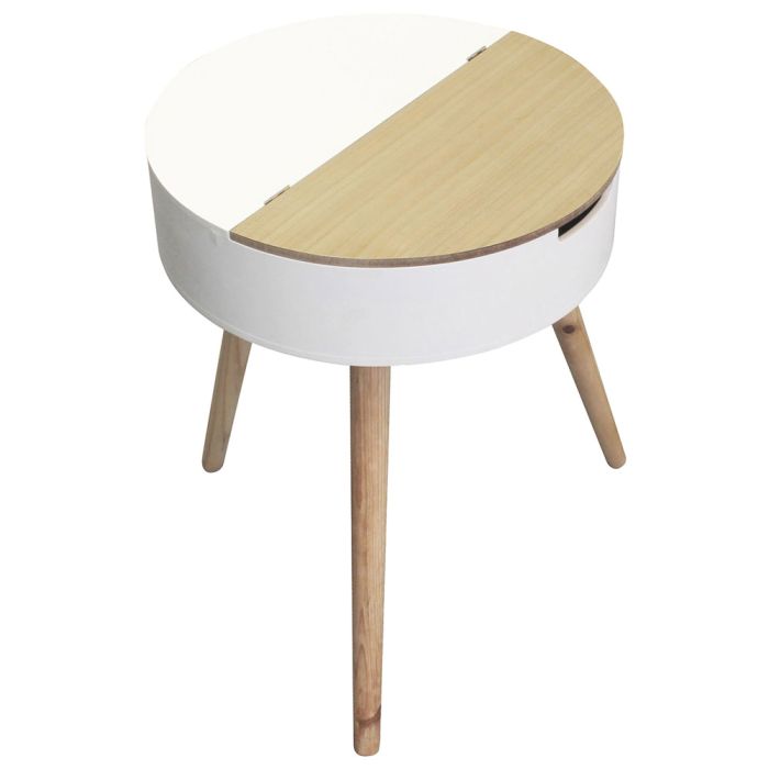 Mesa cofre blanca de madera 2