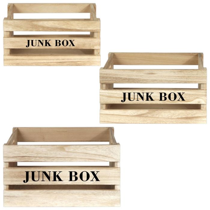 Juego De 3 Cajas Madera "Junk Box" Home Deco Factory