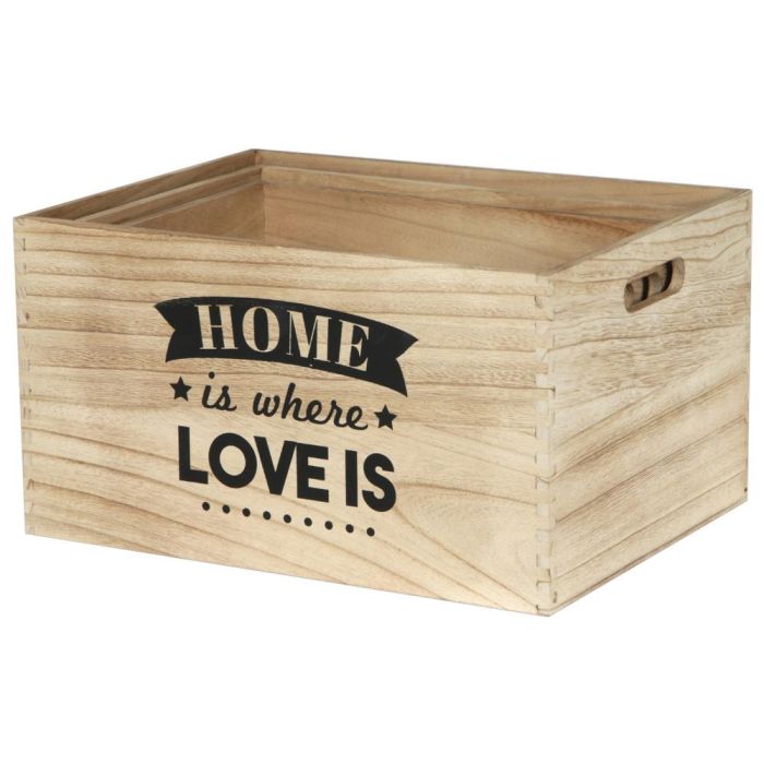 Juego De 3 Cajas Madera "Home" Home Deco Factory 1