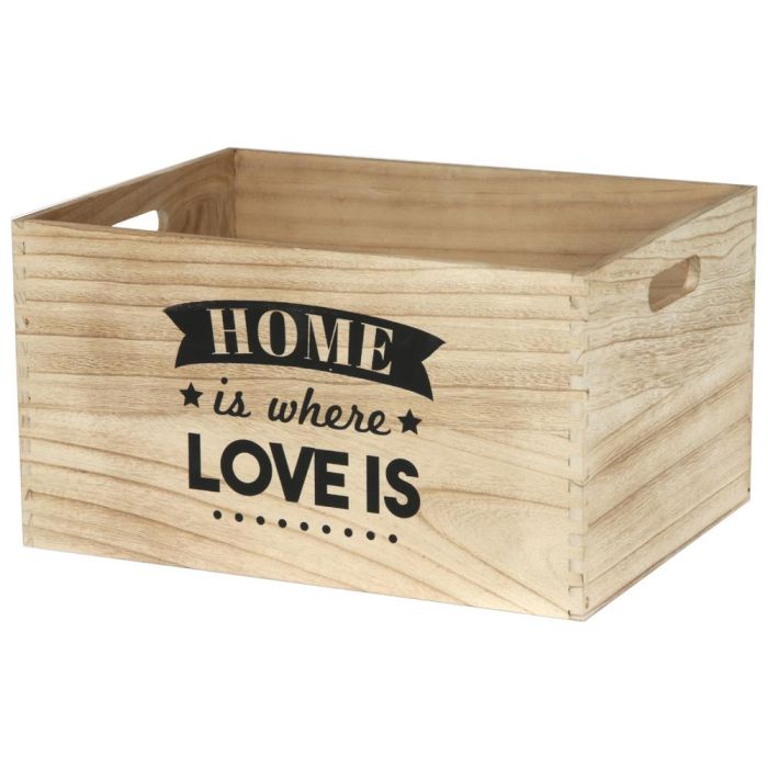 Juego De 3 Cajas Madera "Home" Home Deco Factory 3