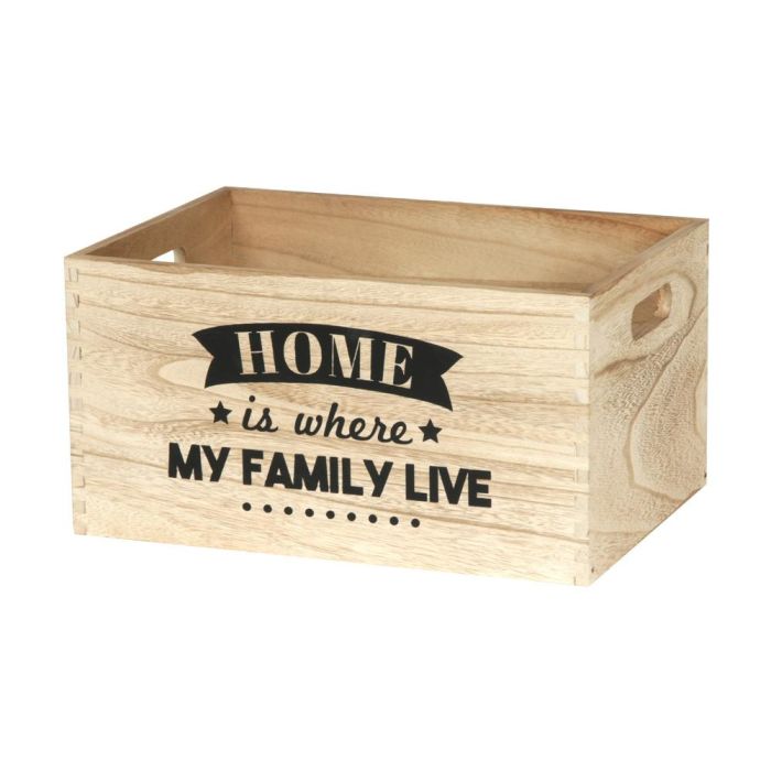 Juego De 3 Cajas Madera "Home" Home Deco Factory 5