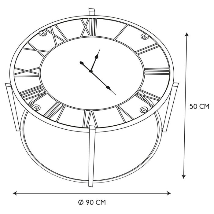 Mesa Auxiliar Reloj Home Deco Factory diámetro 90 cm  6