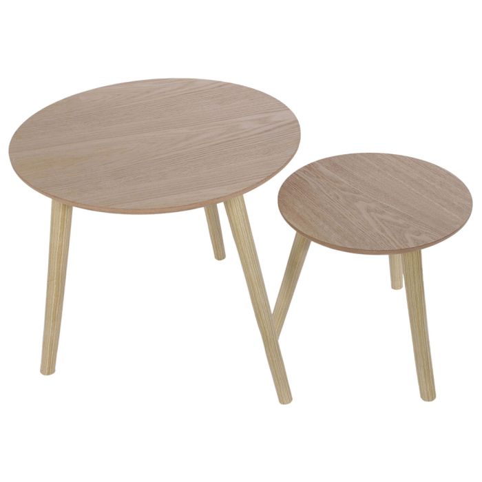 Mesa nido de madera redonda x2 6