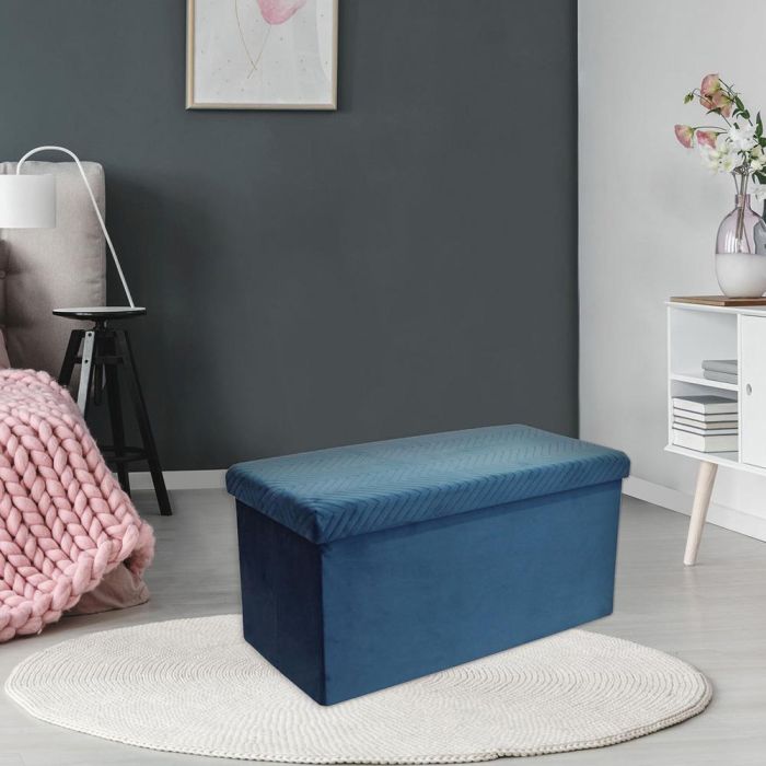 Banco-Puf Plegable Azul Zig-Za Home Deco Factory 1