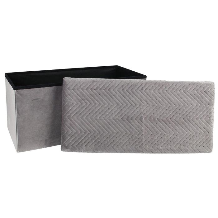 Banco-Puf Plegable Gris Zig-Za Home Deco Factory 3