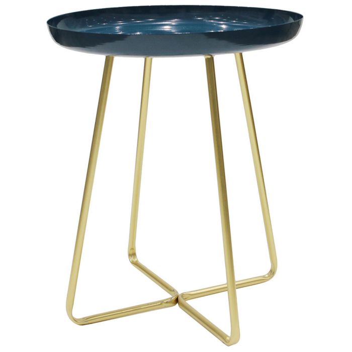 Mesa auxiliar redonda glossy azul 1 Mesa auxiliar redonda glossy azul 1