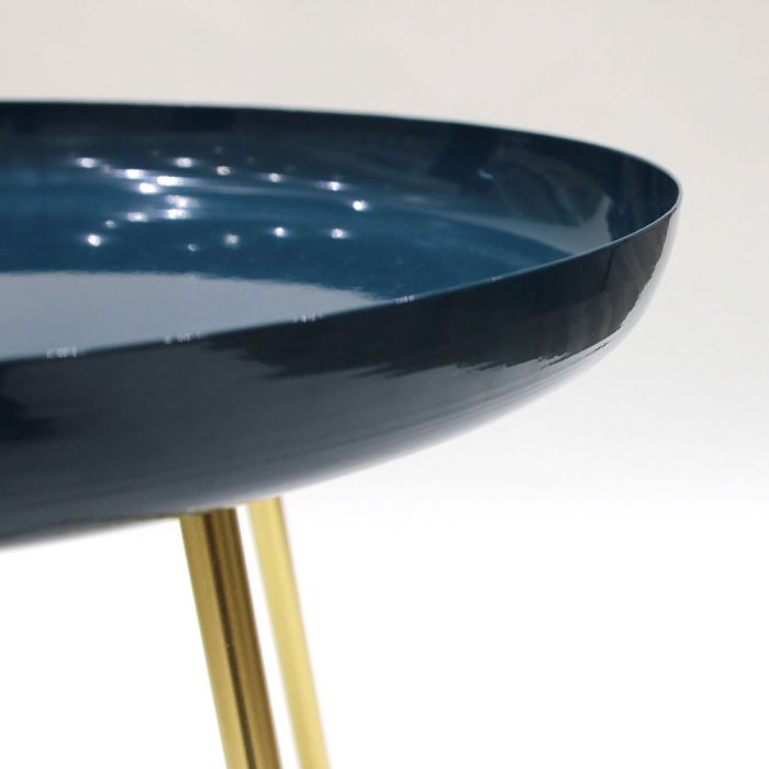 Mesa auxiliar redonda glossy azul 2 Mesa auxiliar redonda glossy azul 2