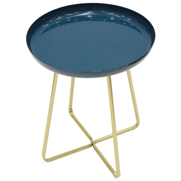 Mesa auxiliar redonda glossy azul 0 Mesa auxiliar redonda glossy azul 0