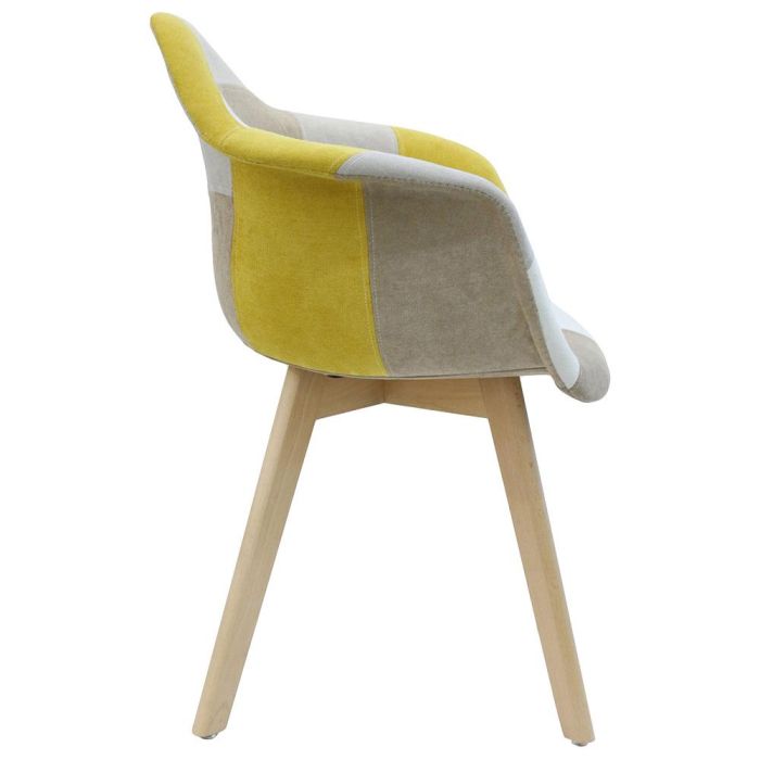 Silla Butaca Patchwork Amarillo Home Deco Factory 2