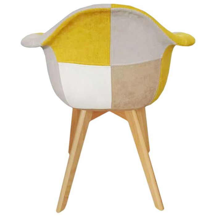 Silla Butaca Patchwork Amarillo Home Deco Factory 3