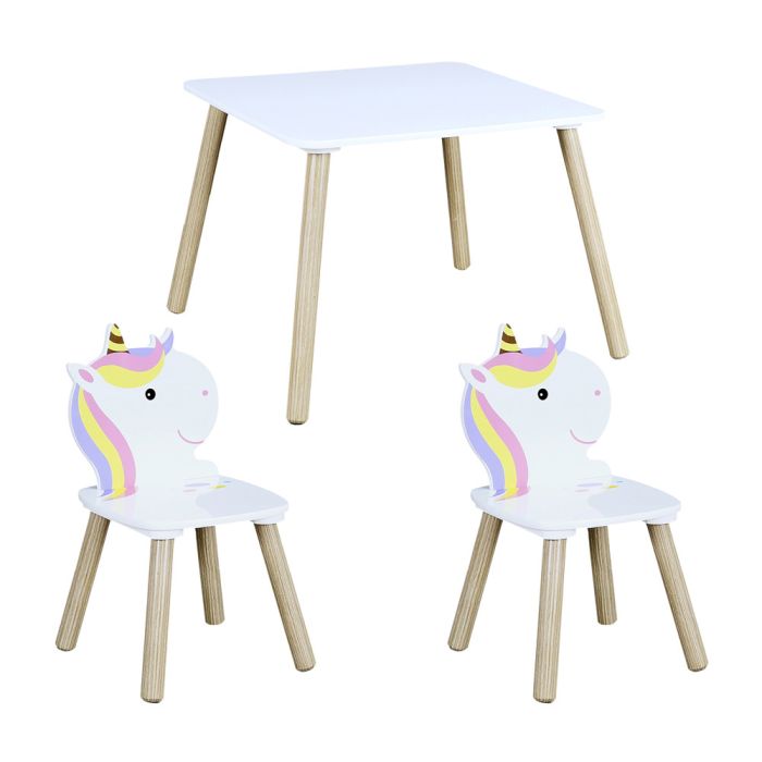 Mesa y 2 sillas unicornio lily 2