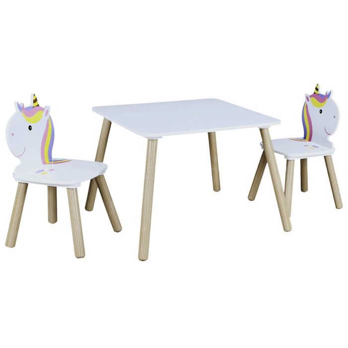 Mesa Con 2 Sillas Infantil Unicornio Home Deco Kids