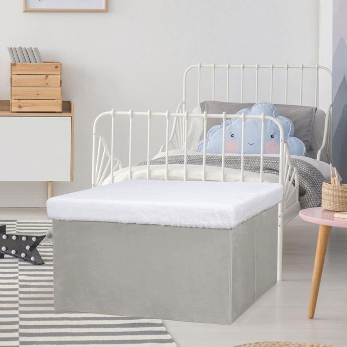 Banco-Puf Plegable Gris/Blanco Home Deco Kids 6