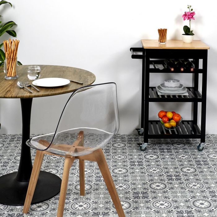 Mesa Camarera Con Ruedas Negra Home Deco Factory 1