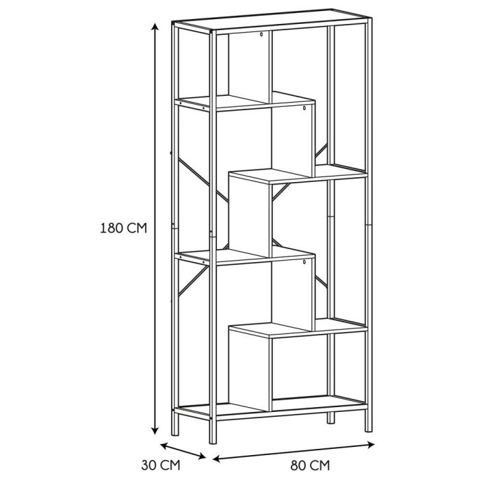 Estantería 80X30X180 Home Deco Factory cm EDISON  5