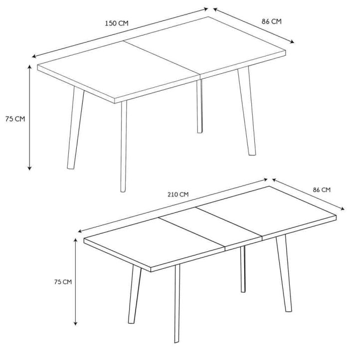 Mesa Extensible 150/210X86X78 Home Deco Factory 6