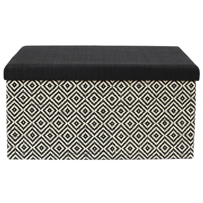 Banco-Puf Plegable Trenzado Negro Home Deco Factory 2