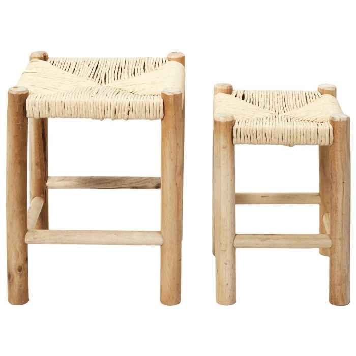 Juego De 2 Taburetes Nido Madera Home Deco Factory 1