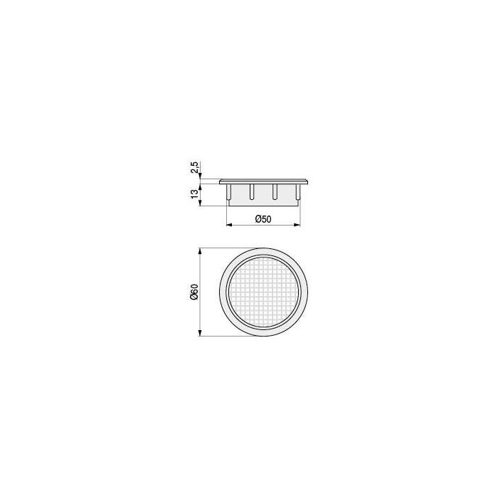 Q&Q D50-60 Aireador Canapé Redondo Plástico Gris 1