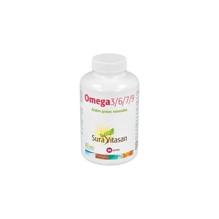 SURA VITASAN Omega 3-6-7-9, 90 Cápsulas. Ácidos Grasos Esenciales de Aceites Orgánicos Purificados