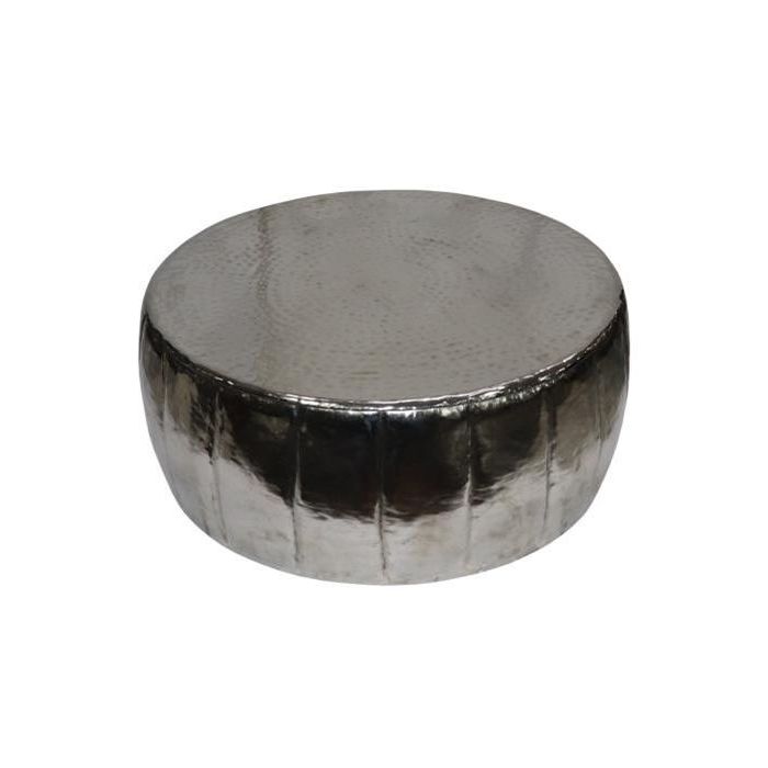 DKD Home Decor Mesa Centro Chic de Metal Plateado 83x83x33 cm Doble Cara