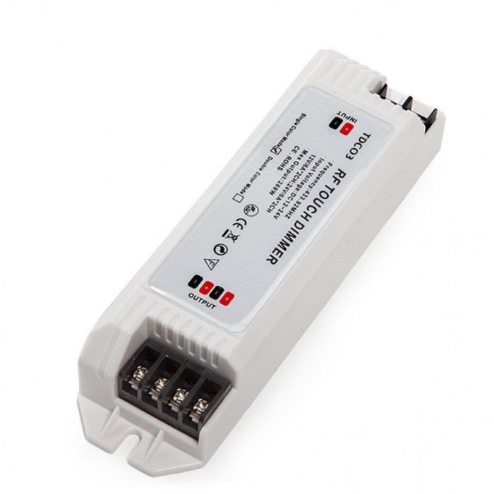 Controlador-Dimmer Táctil para Tira LED Unicolor 12-24VDC 144/288W con Control Remoto RF, Regulación Progresiva y Panel Táctil Completo 1 Controlador-Dimmer Táctil para Tira LED Unicolor 12-24VDC 144/288W con Control Remoto RF, Regulación Progresiva y Panel Táctil Completo 1