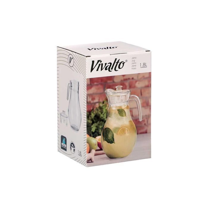 Jarra de Cristal Vivalto 1.8L con Tapa Transparente 18x24x14.5cm (8 Unidades) 1 Jarra de Cristal Vivalto 1.8L con Tapa Transparente 18x24x14.5cm (8 Unidades) 1