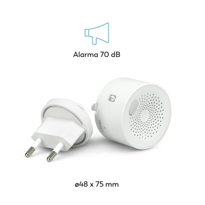 Garza Detector de Seguridad de Gas Smart Wifi 401347C - Alarma Sonoro y Visual, Notificaciones Móvil, Alta Sensibilidad, Conexión Wifi y Bluetooth 5