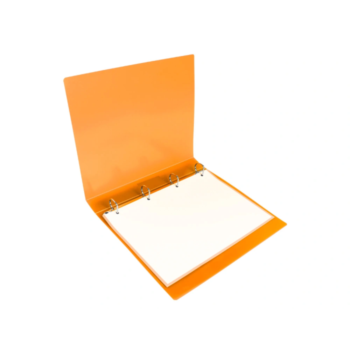 Liderpapel Carpeta 4 Anillas 25 mm Mixtas Polipropileno DIN A4 Naranja Fluor Opaco con Tarjetero 7