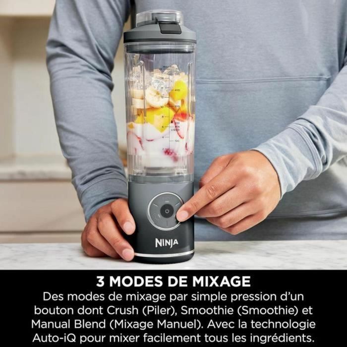 Licuadora portátil NINJA Blast Max - BC251EULD - Recipiente de 530 ml - Batería de 2 h - Inalámbrica - Sin BPA - Gris 4 Licuadora portátil NINJA Blast Max - BC251EULD - Recipiente de 530 ml - Batería de 2 h - Inalámbrica - Sin BPA - Gris 4