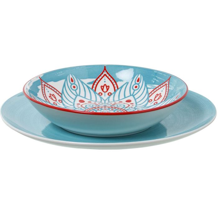 Vajilla Alexandra House Living Azul Porcelana 27 x 1 x 27 cm 5