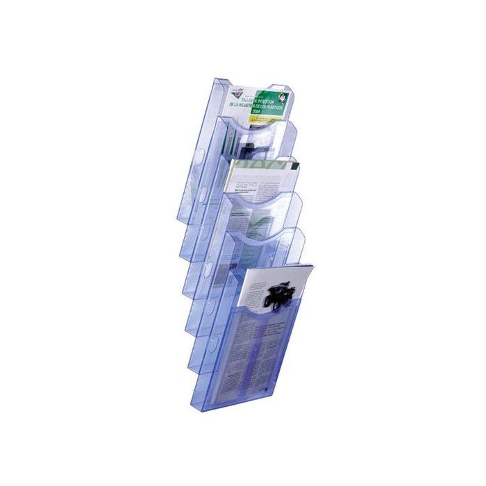 Archivo 2000 Expositor Mural Archiplay 6 Compartimentos Din A4 Vertical 190x235x685 mm Azul Transparente