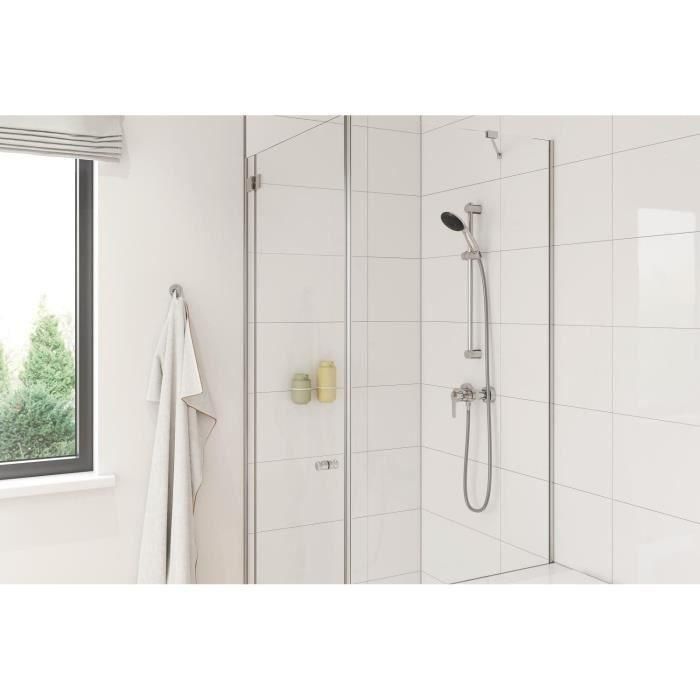 Set de ducha con rociador de 1 chorro, barra de 60cm y flexo de 1,75m - GROHE Vitalio Start 110 27942001 - Ahorro de agua - Cromo 1