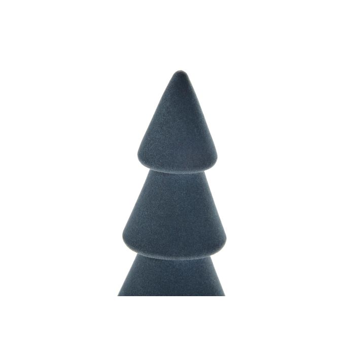 DKD Home Decor Árbol de Navidad Moderno Decoración Navideña Azul Paulownia Dimensiones 7x19x7 cm (Set de 6 Unidades) 1