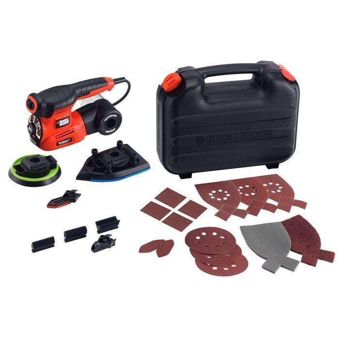 Black + Decker Multi-lijadora 4 en 1 AutoSelect 220W | Ajuste automático de velocidad | Cambio de base sin herramientas 4 Black + Decker Multi-lijadora 4 en 1 AutoSelect 220W | Ajuste automático de velocidad | Cambio de base sin herramientas 4