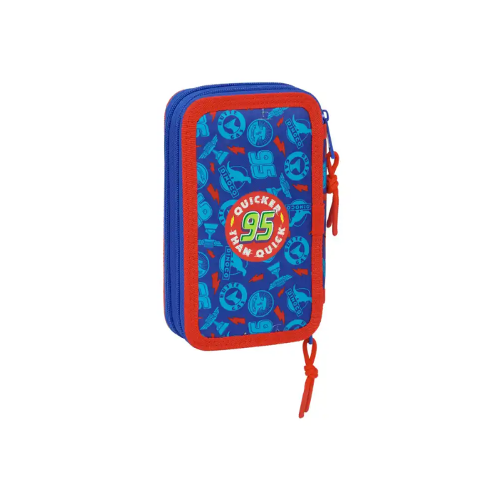 Safta Plumier Escolar Pequeño Doble Cremallera 29 Piezas Cars 195x125x40 mm 1