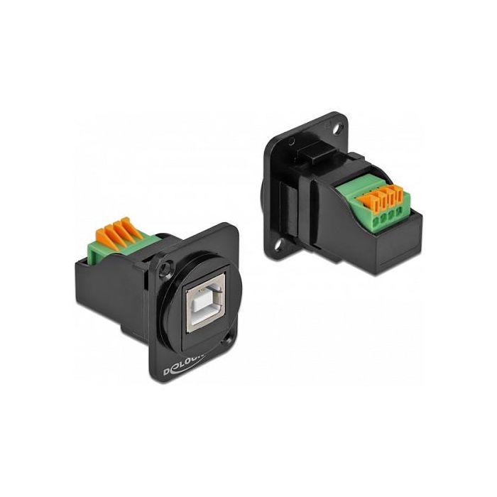 DeLOCK D-Typ Módulo Adaptador, USB 2.0 Tipo B Hembra a Bloque de Terminales, Plano, Negro 0 DeLOCK D-Typ Módulo Adaptador, USB 2.0 Tipo B Hembra a Bloque de Terminales, Plano, Negro 0