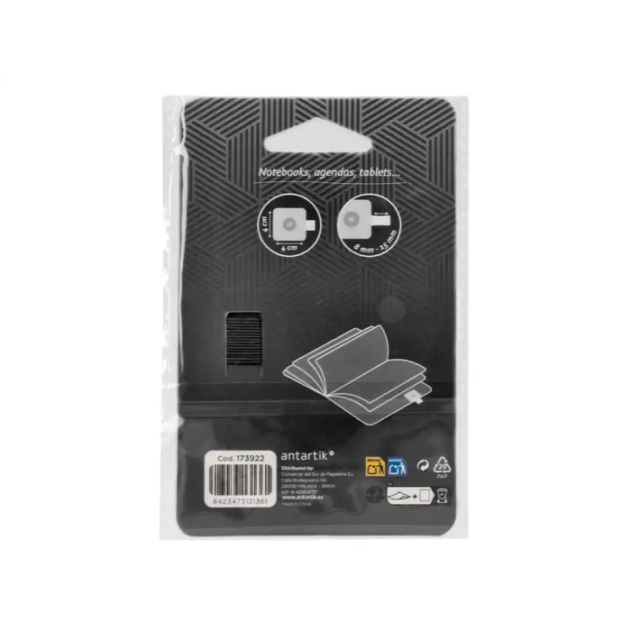 Antartik Portaboligrafos Autoadhesivo para Cuaderno Note con Elastico hasta 15 mm Grosor, Negro 2 Antartik Portaboligrafos Autoadhesivo para Cuaderno Note con Elastico hasta 15 mm Grosor, Negro 2
