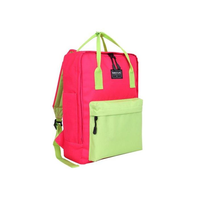 Mochila Portatil Bestlife School 3225 15,6 Rosa/Verde
