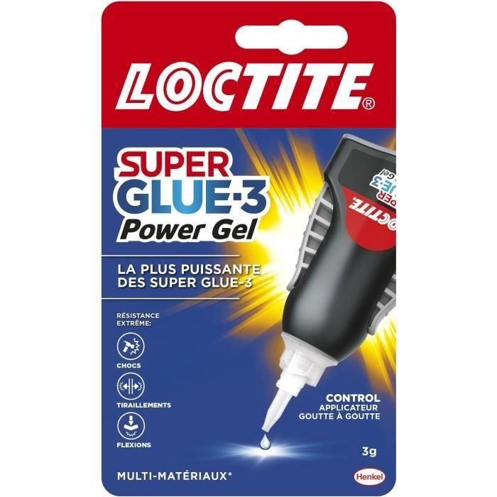 Pegamentos de cianocrilato - LOCTITE - SUPERGLUE-3P - Power Gel Control - Tubo 3g