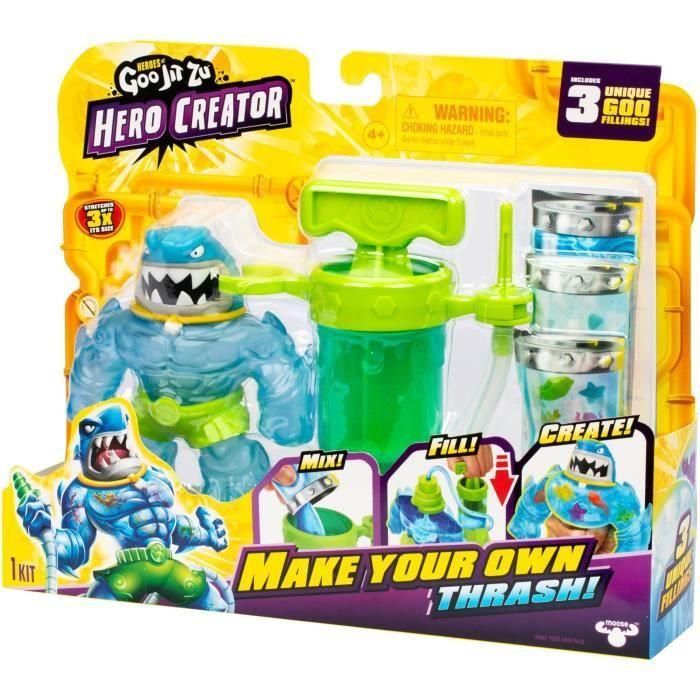 Figura Hero Creator Thrash 11cm - HERoeS OF GOO JIT ZU - Kit de creación de texturas personalizadas 3