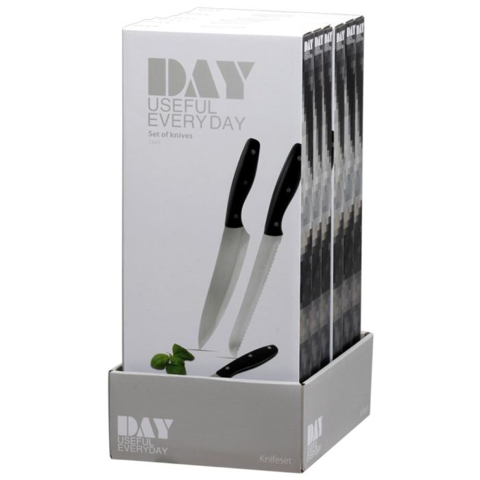Day Juego De 3 Cuchillos Acero Inoxidable (Pan 20cm, Chef 20cm, Pelador 9cm) 3