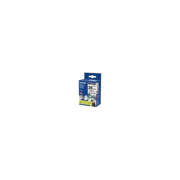 BROTHER Cinta laminada Blanco / negro (Flexibles) 36mm