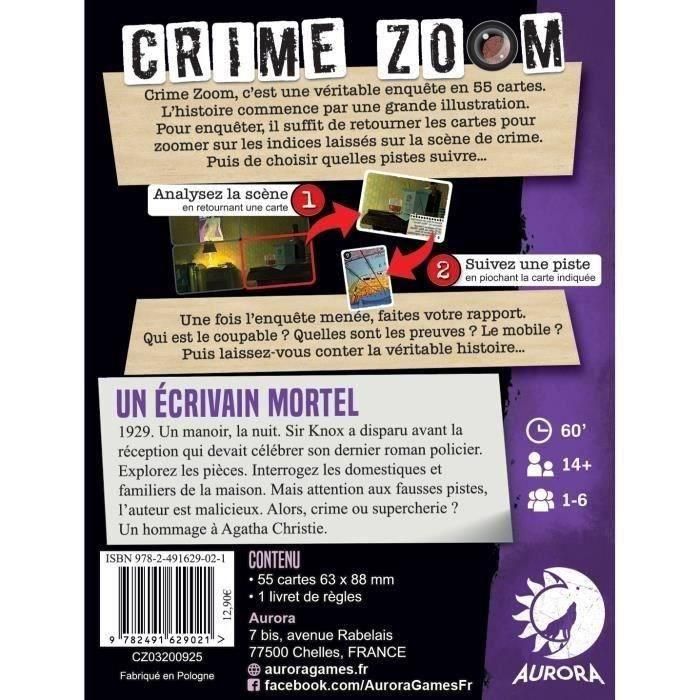 Crime Zoom A Deadly Writer - Asmodee - Juego de investigación - Edades 14 - 30 minutos a 1 hora 1